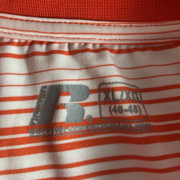 Mens Pre Owned Russel Athletics XL NCAA OSU Orange & White Polo - Picture 5 of 8